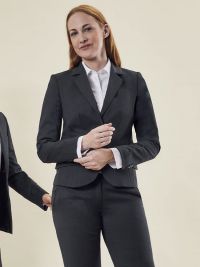 Damen Slim Fit Blazer in Schwarz mit 2-Knopf-Design und Stretch – elegant geschnitten für Business & Empfang